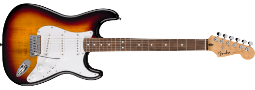 Fender Standard Stratocaster, Laurel Fingerboard, White Pickguard, 3-Color Sunburst 0266240500