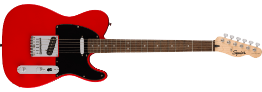 Squier Sonic Telecaster, diapasón de laurel, golpeador negro, tono Torino Red