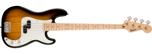 Bajo Squier Sonic Precision, diapasón de arce, golpeador blanco, Sunburst bicolor 0373902503