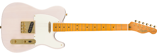 Squier FSR Classic Vibe '50s Telecaster, diapasón de arce, golpeador de pergamino, herrajes dorados, cuerpo blanco rubio