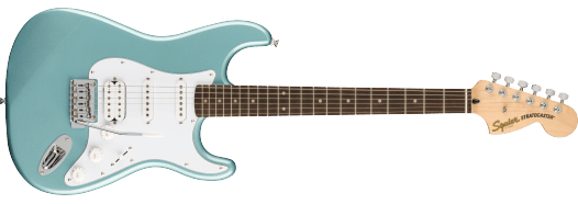 Squier FSR Affinity Series Stratocaster HSS, diapasón de laurel, golpeador blanco, azul hielo metalizado