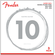 Cuerdas Fender Super 250R NPS con punta de bola (calibres .010-.046) (paquete de 3)