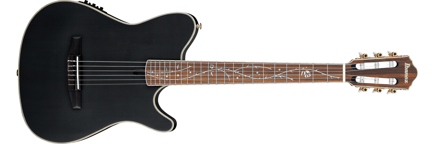 Ibanez TOD10N Tim Henson Signature Nylon Acoustic-Electric Guitar, Transparent Black Flat
