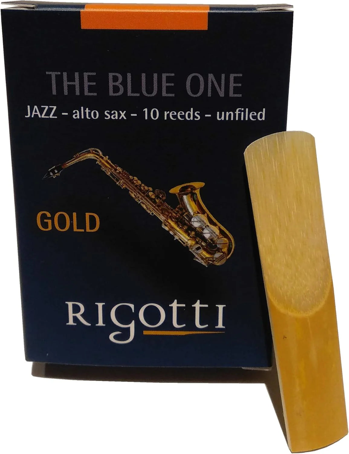 Rigotti Gold Jazz Alto Saxophone Reeds; Box of 10 3 Medium