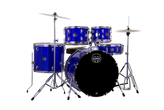 Batería Mapex CM5294FTCIB Comet Series de 5 piezas con herrajes, platillos y bombo de 22" - Azul índigo