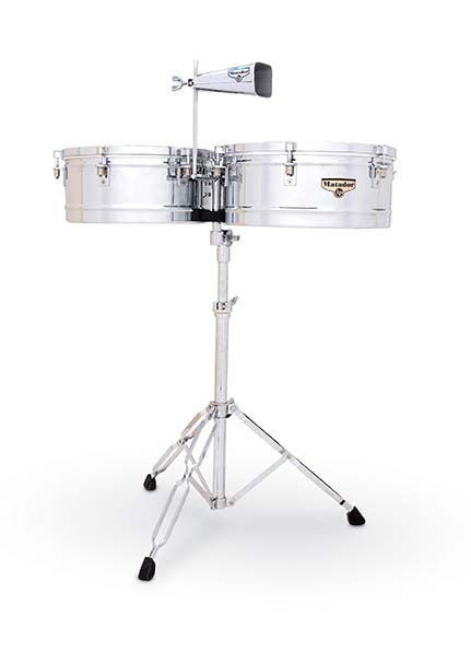 Timbales Matador M257 de Latin Percussion de 14" y 15" - Cromados con herrajes cromados