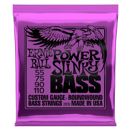 Cuerdas para bajo eléctrico Ernie Ball 2831 Power Slinky (entorchado en níquel) - 0,055-0,110 P02831