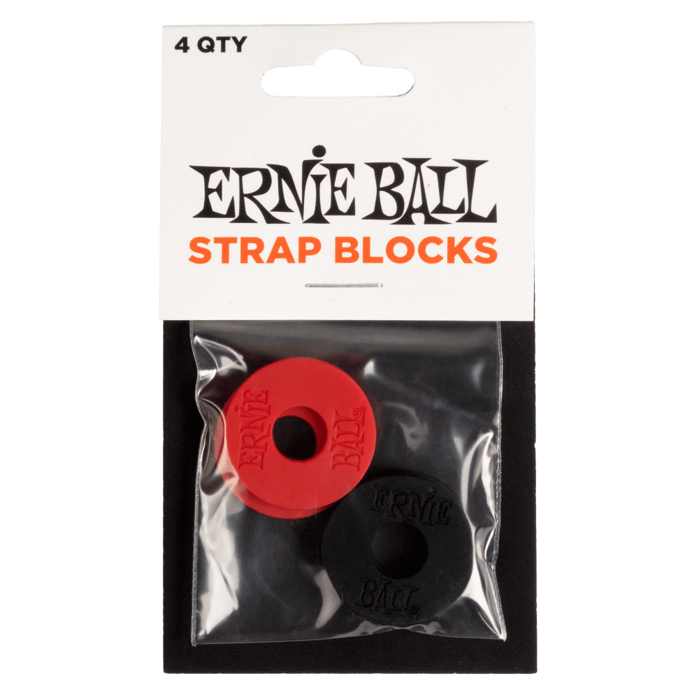 Ernie Ball Strap Blocks - Red and Black - 4 Pack P04603