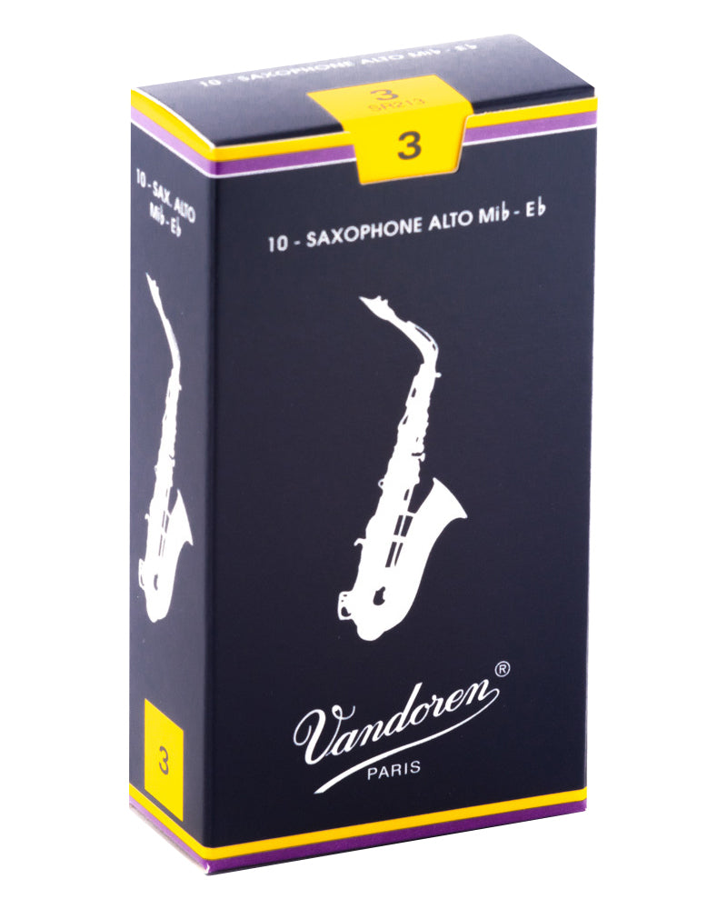 Vandoren SR213 - Cañas tradicionales para saxofón alto - 3.0 (paquete de 10)