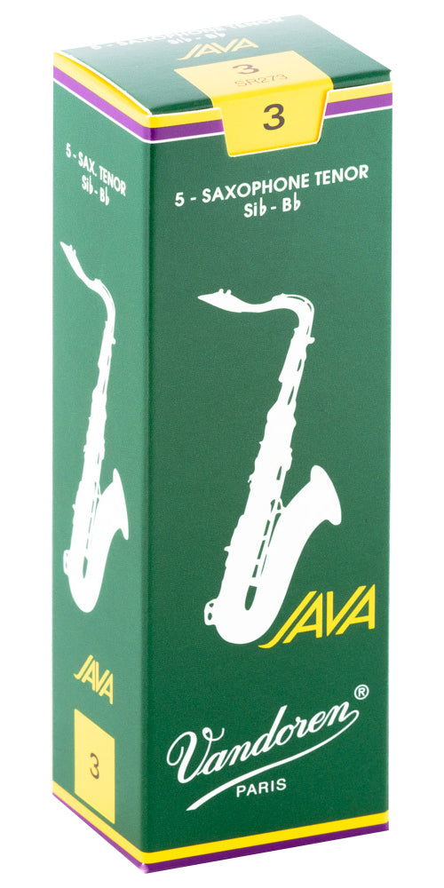 Vandoren SR273 - Cañas para saxofón tenor JAVA Green - 3 (paquete de 5)