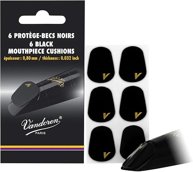 Vandoren Mouthpiece Cushions - Black Thick (6-pack)