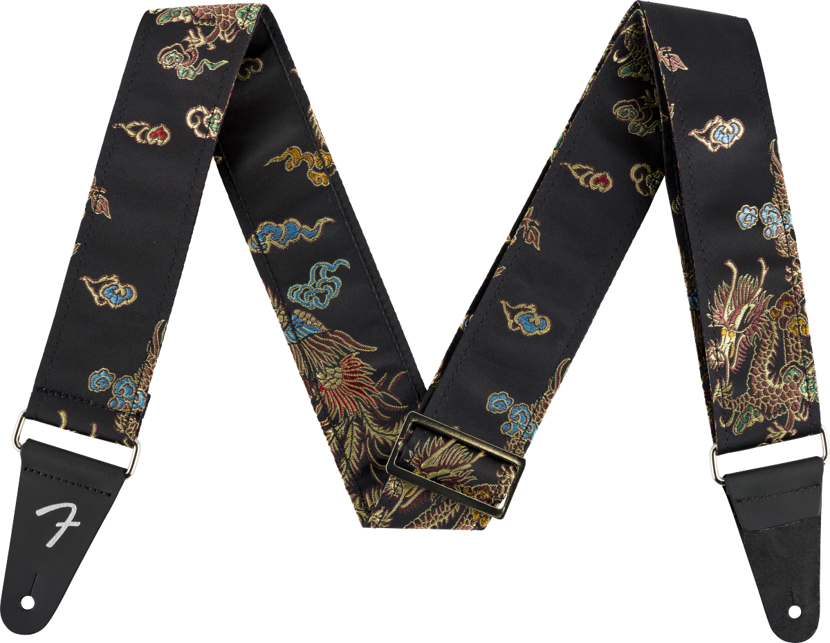 Fender Satin Dragon Strap, Black