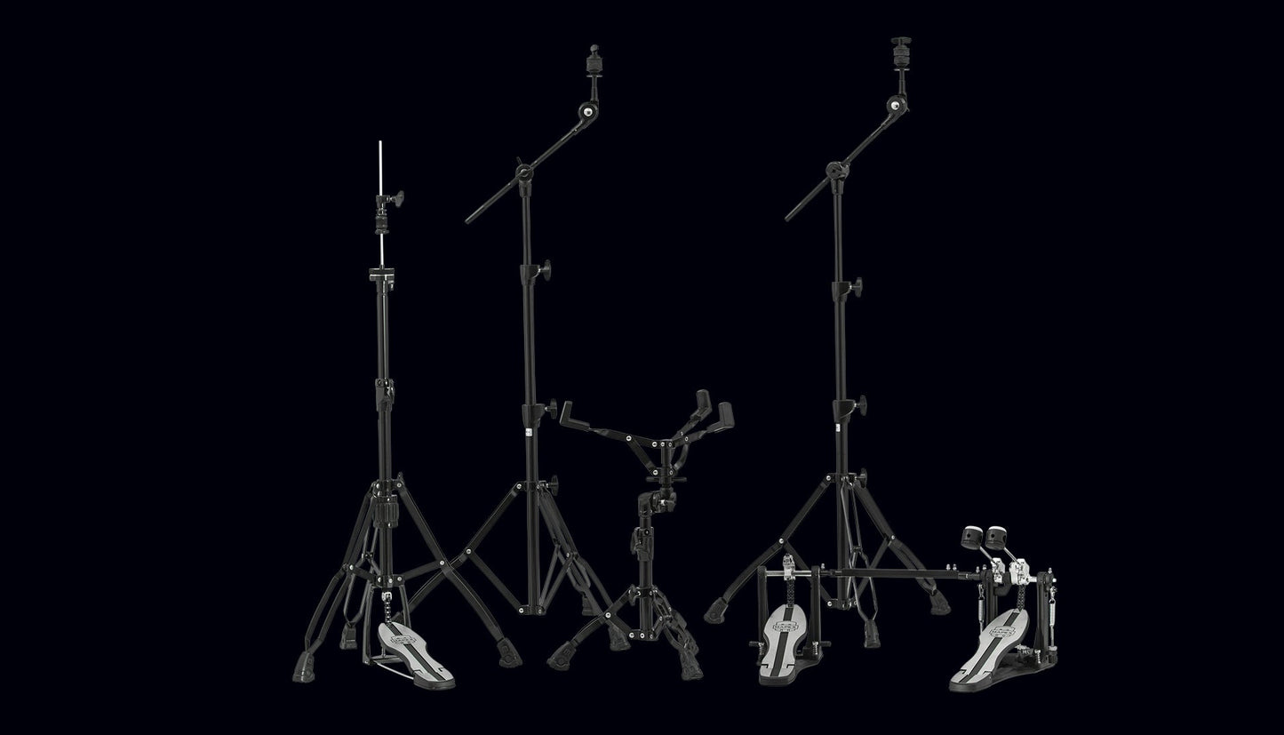 Paquete de herrajes de 5 piezas de la serie Armory de Mapex HP6005EB con pedal individual, chapado en negro