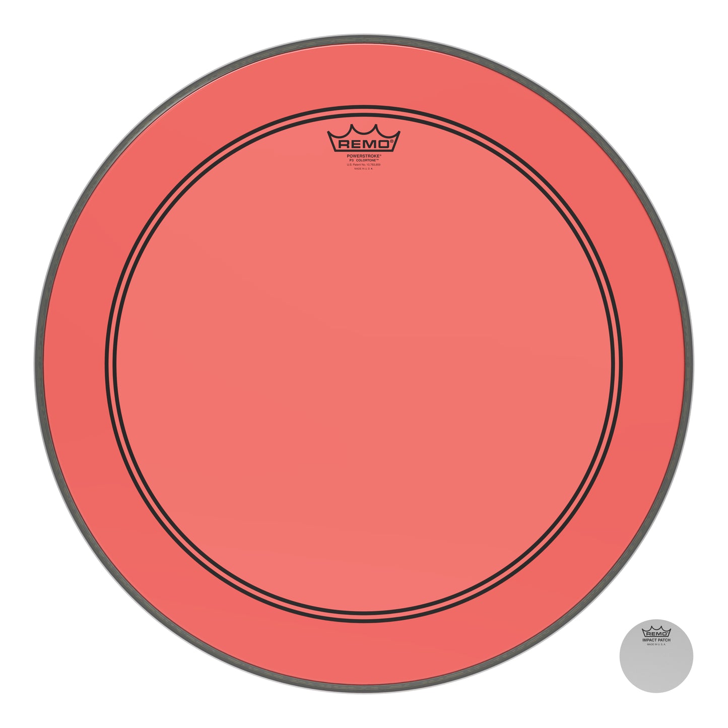Remo Powerstroke 3 Colortone 22" Red Bass Drumhead