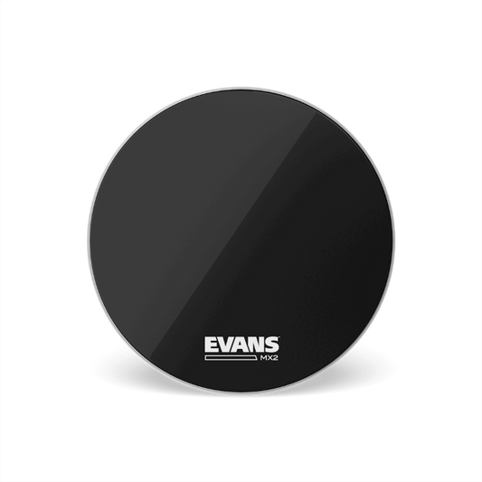 EVANS MX2 Black Marching Bass Drum Head, 20 Inch