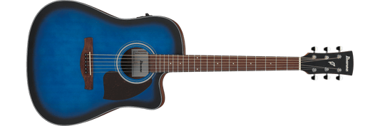 Guitarra electroacústica Ibanez PF50CE - Trans Blue Sunburst de poro abierto