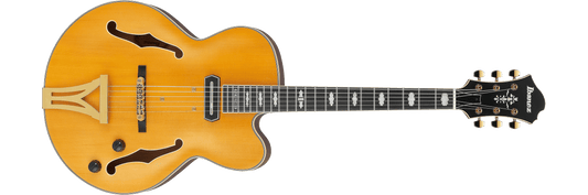 Guitarra eléctrica Ibanez PM3C Pat Metheny Signature Hollowbody - Ámbar natural de bajo brillo