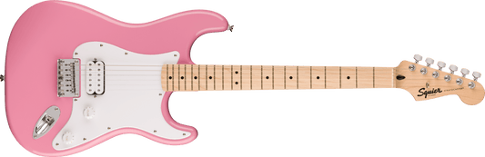 Squier Sonic Stratocaster HT H, diapasón de arce, golpeador blanco, rosa flash