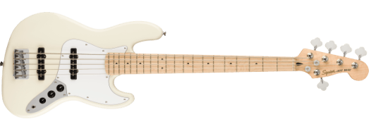 Squier Affinity Series Jazz Bass V, Laurel Fingerboard, Black Pickguard, 3-Color Sunburst