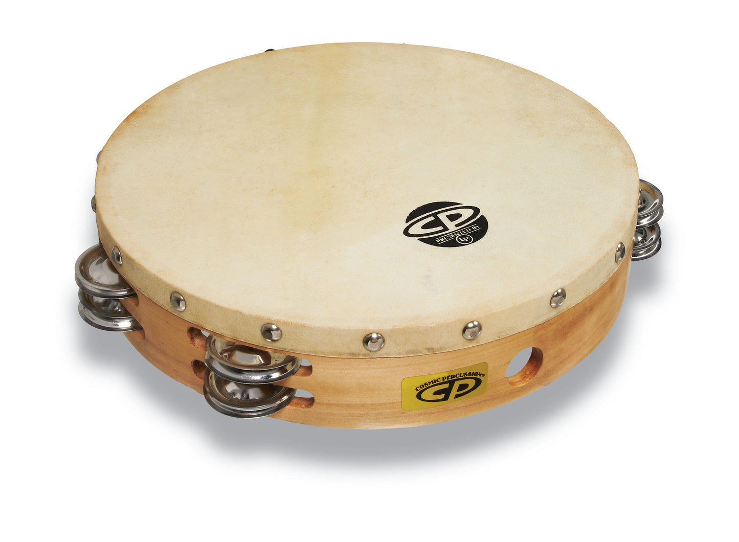 CP by Latin Percussion CP380 10" Handheld Double Row Headed Tambourine - Steel Jingles
