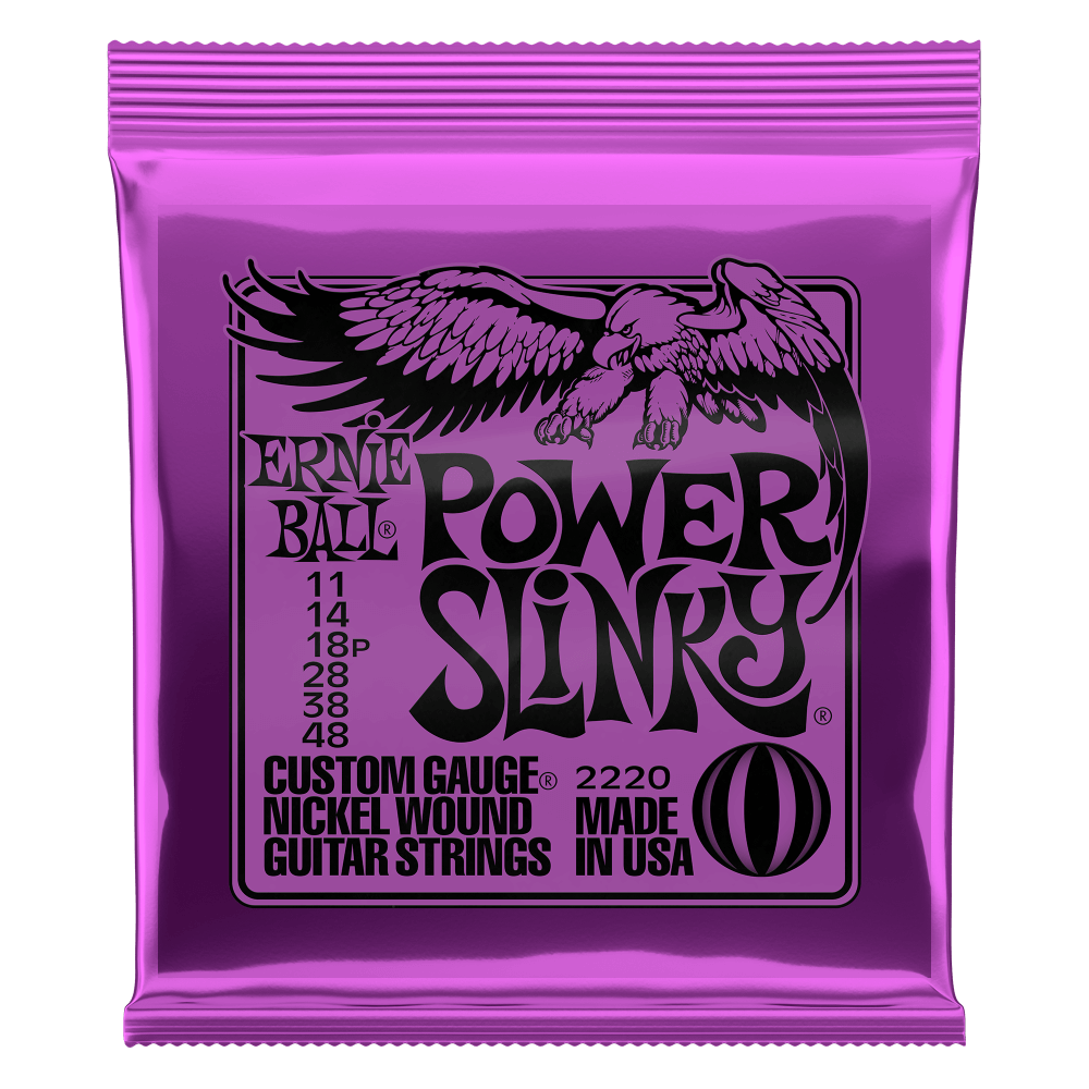 Cuerdas para guitarra eléctrica Ernie Ball 2220 Power Slinky entorchadas en níquel - 0,011-0,048 P02220