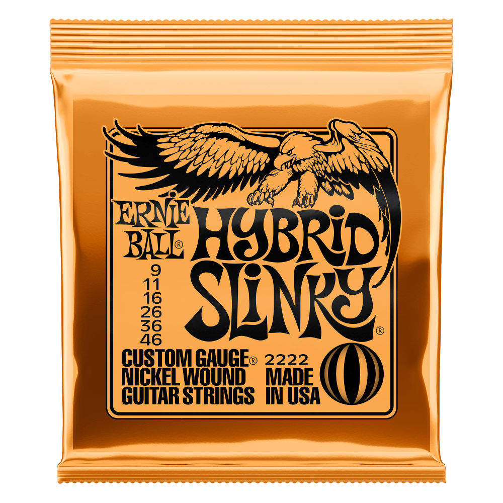 Ernie Ball 2222 Hybrid Slinky Nickel Wound Electric Guitar Strings - .009-.046 P02222