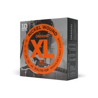 D'Addario EXL110-10P XL Nickel Wound Electric Guitar Strings - .010-.046 Regular Light (10-pack)