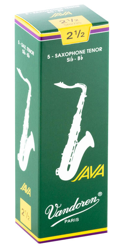 Vandoren SR2725 - Cañas verdes para saxofón tenor JAVA - 2.5 (paquete de 5)