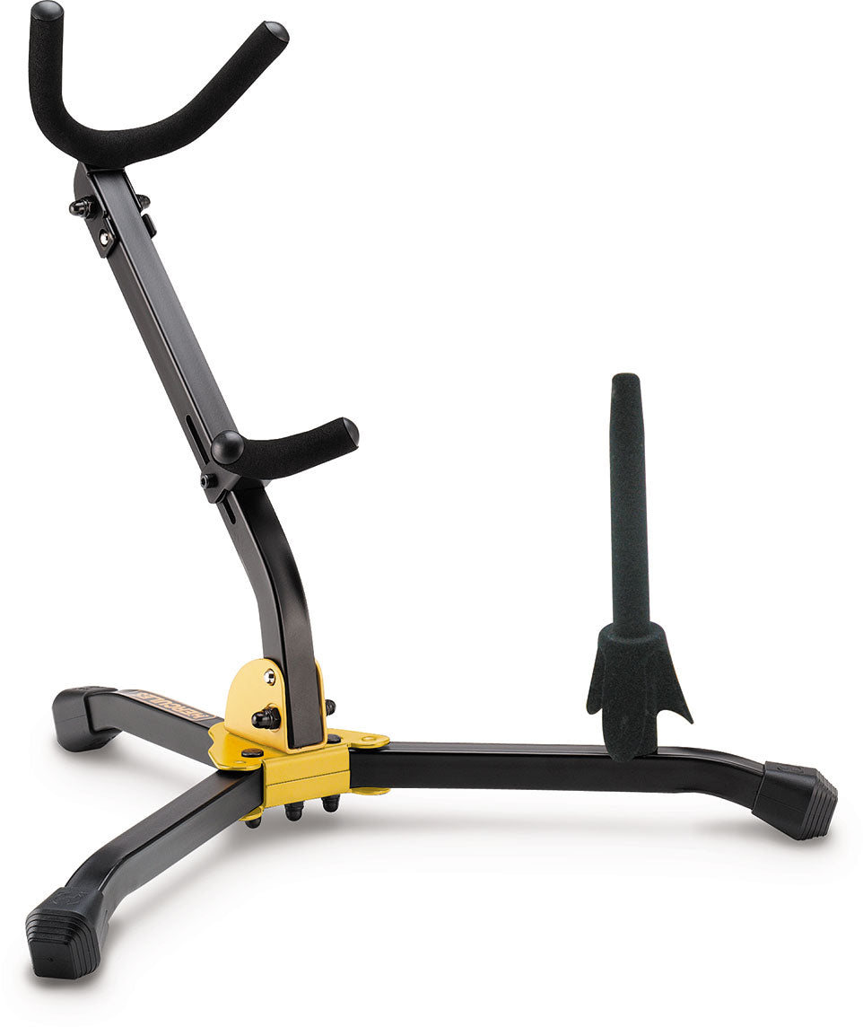 Hercules Stands DS532BB Alto/Tenor Saxophone Stand with Flute/Clarinet Peg