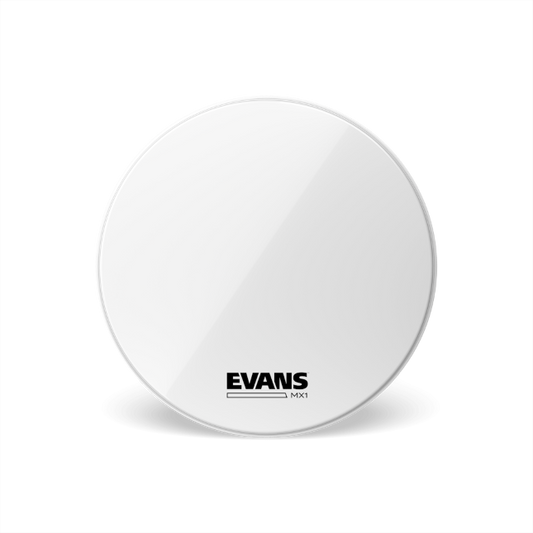 Evans MX1 White Marching Bass Drum Head, 28 Inch