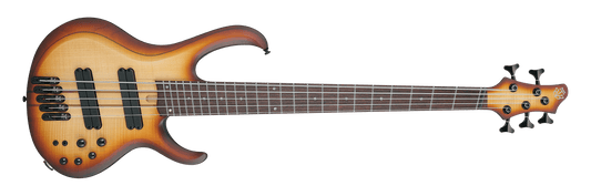 Ibanez BTB Bass Workshop Multi-scale 5-string Electric Bass - Natural Browned Burst Flat