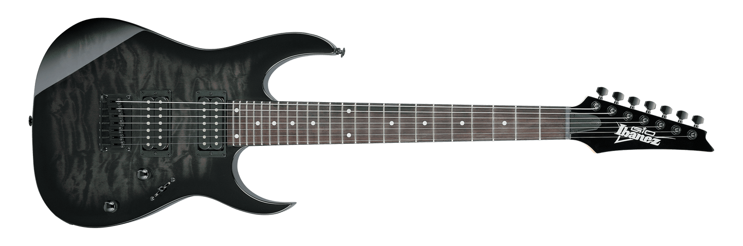 Ibanez Gio GRG7221QA - Transparent Black Sunburst