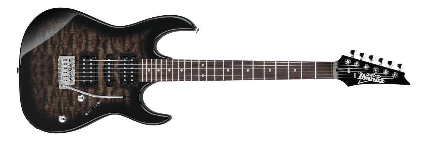 Guitarra eléctrica Ibanez Gio GRX70QA - Sunburst negro transparente
