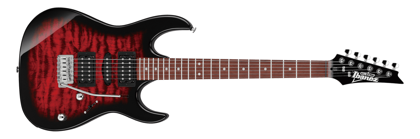 Ibanez Gio GRX70QA Electric Guitar - Transparent Red Burst