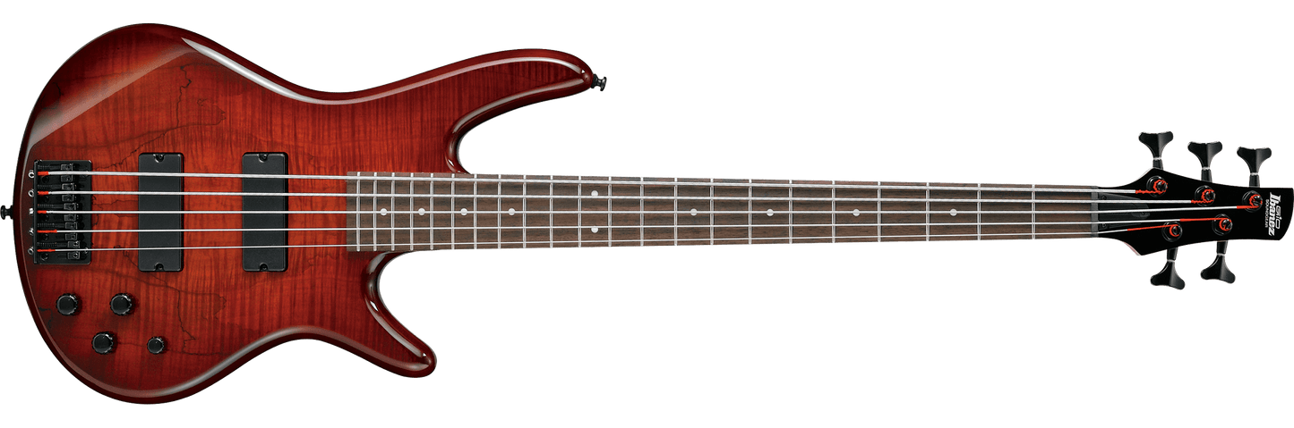 Ibanez Gio GSR205SMCNB Bass Guitar - Spalted Maple, Charcoal Brown Burst