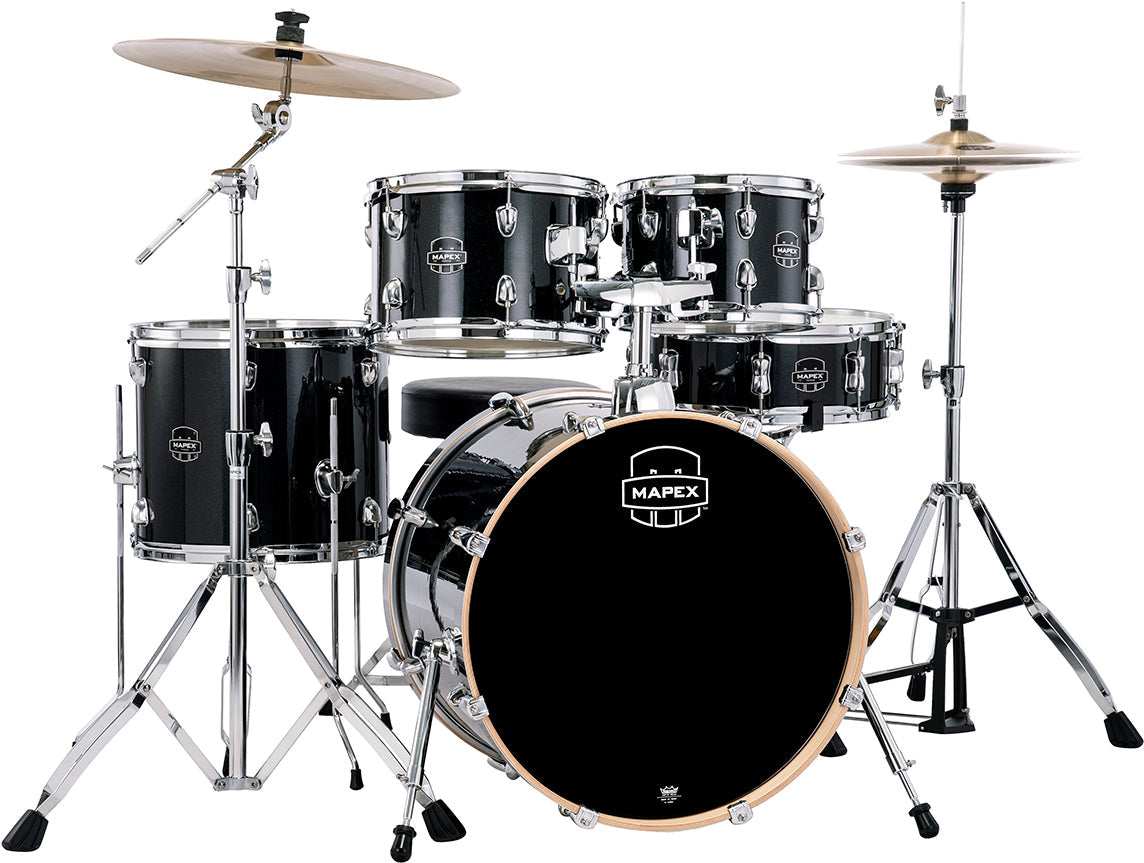 Batería completa Mapex Venus Fusion de 5 piezas - Negro Galaxy Sparkle