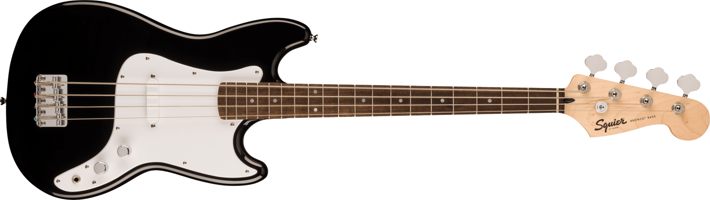 Squier Sonic Bronco Bass, Maple Fingerboard, White Pickguard, Black