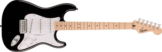 Squier Sonic Stratocaster, Maple Fingerboard, White Pickguard, Black