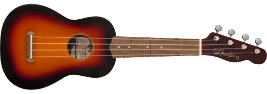 Fender Venice Soprano Uke, Walnut Fingerboard, 2-Color Sunburst