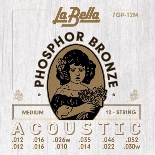 La Bella 7GP-12M 12-String Acoustic Phosphor Bronze - Medium