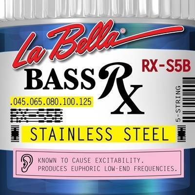 La Bella RX-S5B Bass Rx Series, Stainless, 5-String 45-125