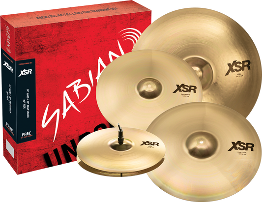 Sabian XSR Performance Set with Free 18" Fast Crash (14" Hi-Hats, 16" Fast Crash, 18" Fast Crash, 20" Ride)