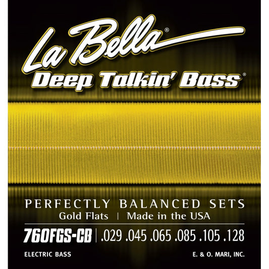 La Bella 760FGS-CB Deep Talkin' Bass, Gold Flats, 6-String - Standard 29-128