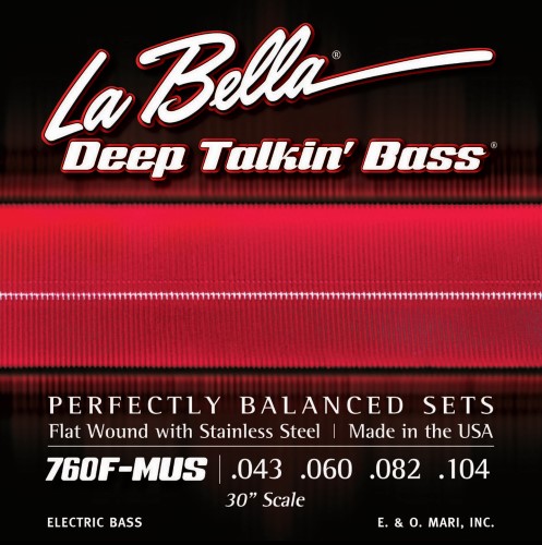 La Bella 760F-MUS 30 Inch Scale, Thru-Body Flat Wound