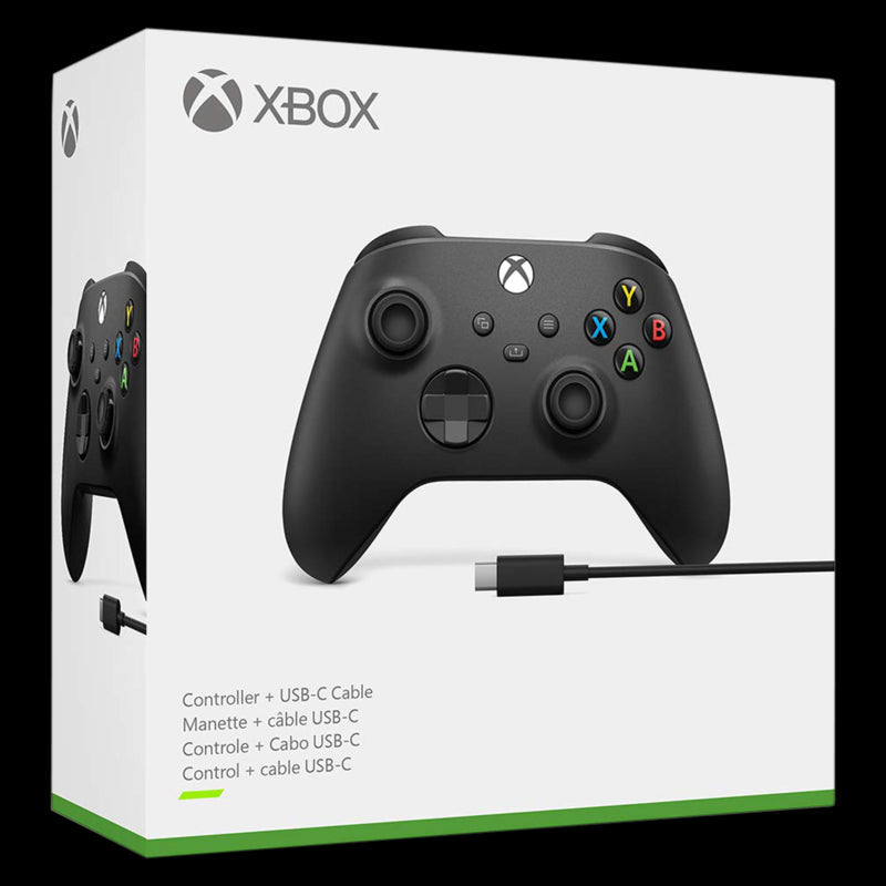 Xbox Core Wireless Gaming Controller + USB-C® Cable – Carbon Black – Xbox Series X|S, Xbox One, Windows PC, Android, and iOS