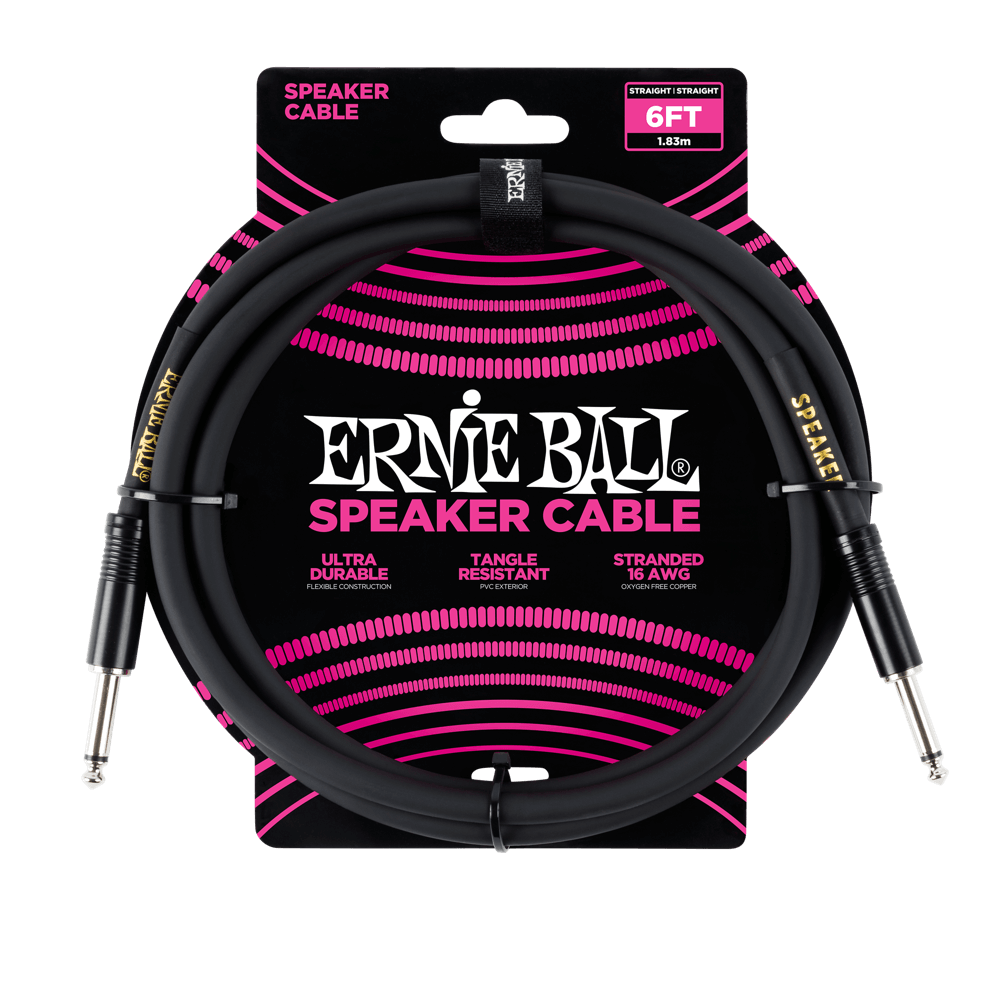 Ernie Ball P06072 Speaker Cable - 6 Foot Black