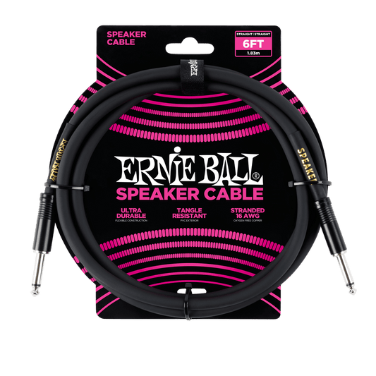 Ernie Ball P06072 Speaker Cable - 6 Foot Black