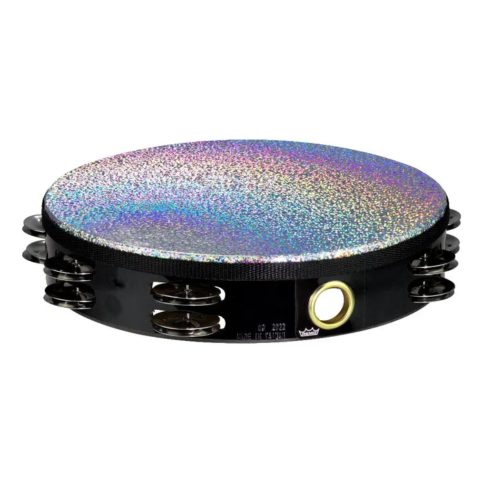 Remo Tambourine, Sparkle, 8" Diameter, 8 Pairs Jingles x 2 Rows, Black