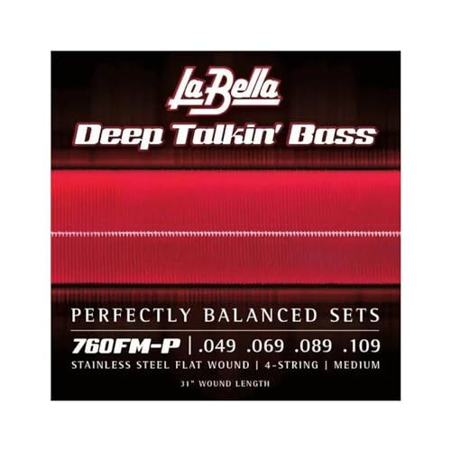 La Bella 760FM-P Mini P Stainless Steel Flat Wound - 49-109, 31" Wound Length