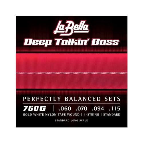 La Bella 760G Gold White Nylon Tape - Standard 60-115